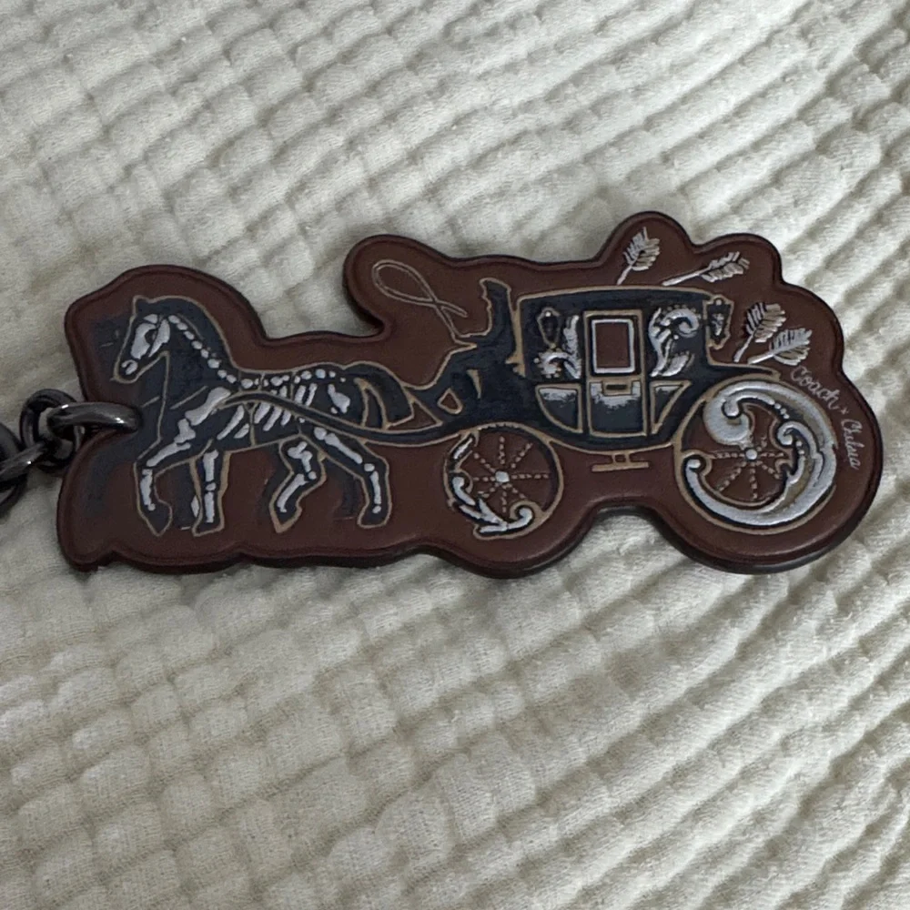 Coach Chelsea Champlain Skeleton Horse Brown Carriage Keychain - Picture 1 of 7